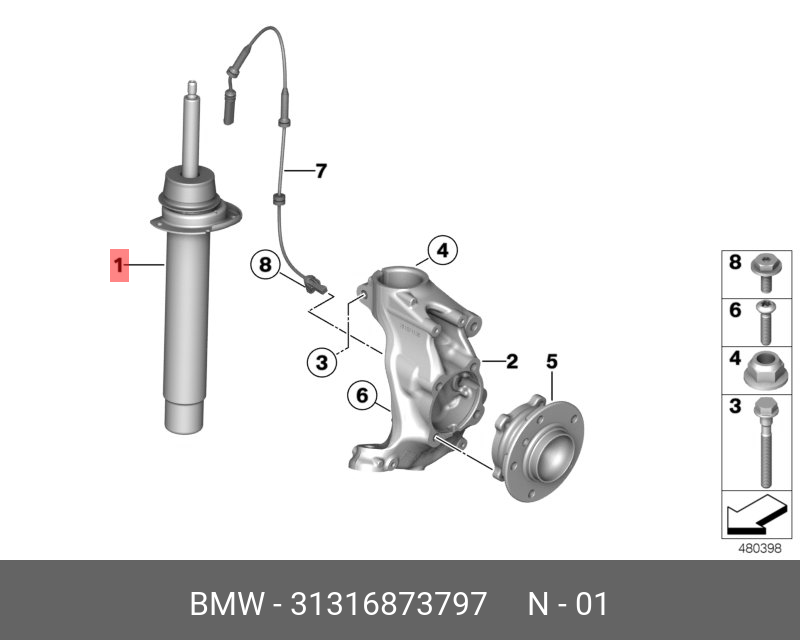 31316873797 BMW FEDERBEIN VORN
