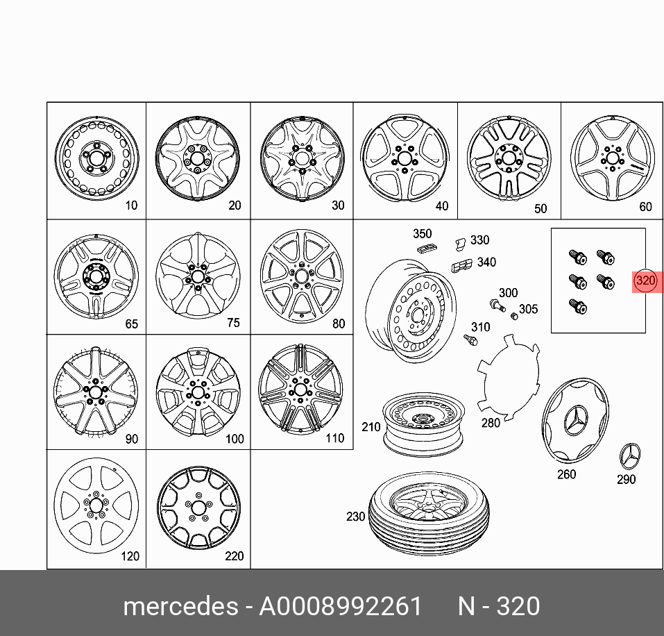 A0008992261 MERCEDES-BENZ TRUCKS КОМПЛЕКТ БОЛТОВ