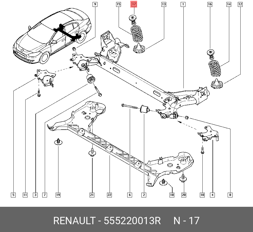 555220013R RENAULT УПОР ХОДА СЖАТИЯ ПОДВЕСКИ ЗАДН (РЕЗ)