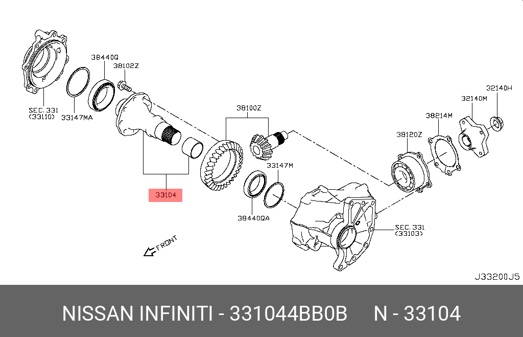 331044BB0B NISSAN КОРПУС РАЗДАТОЧНОЙ К