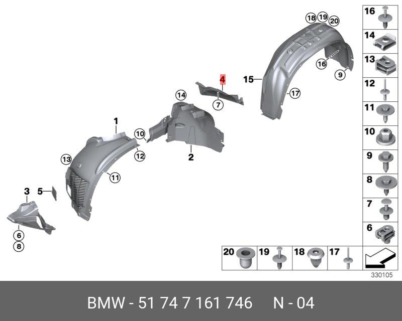 51747161746 BMW Кожух колесной ниши П Пд