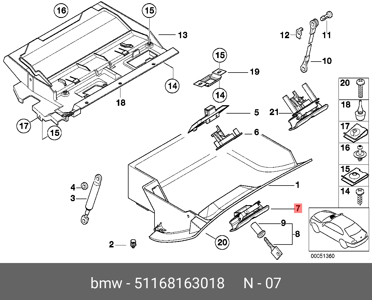 51168063269, бардачок к BMW 3 F30/F31/GT F34, 2012, купить в г. Минск 58059521