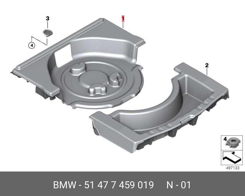 51477459019 BMW Лоток пола багажного отделения Пд