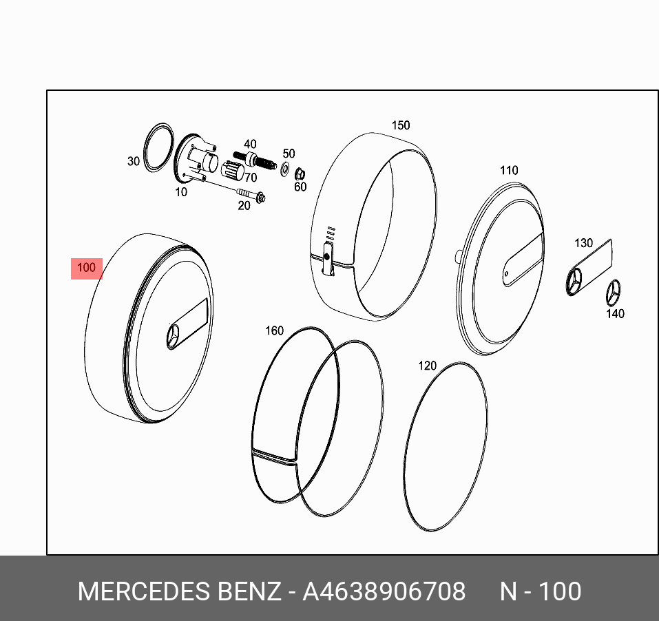 A4638906708 MERCEDES-BENZ КРЫШКА КОЛЕСА ЗАПАСНОГО