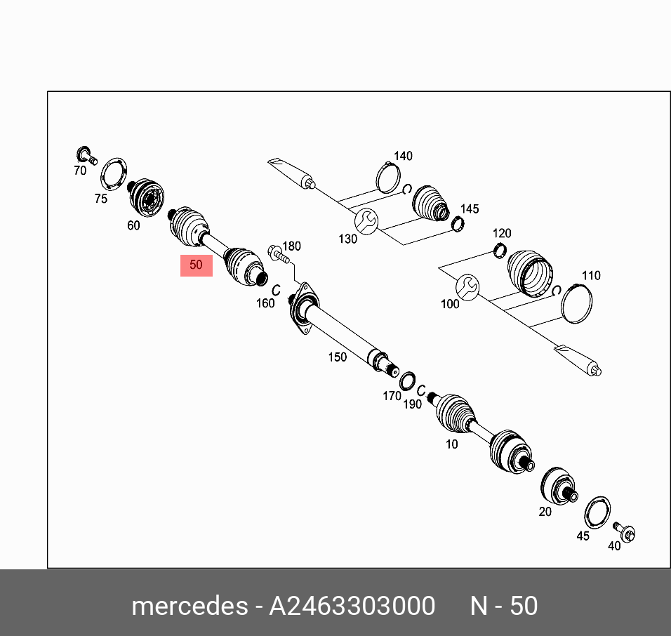 A2463303000 MERCEDES-BENZ ПОЛУОСЬ МОСТА ПЕРЕДНЕГО