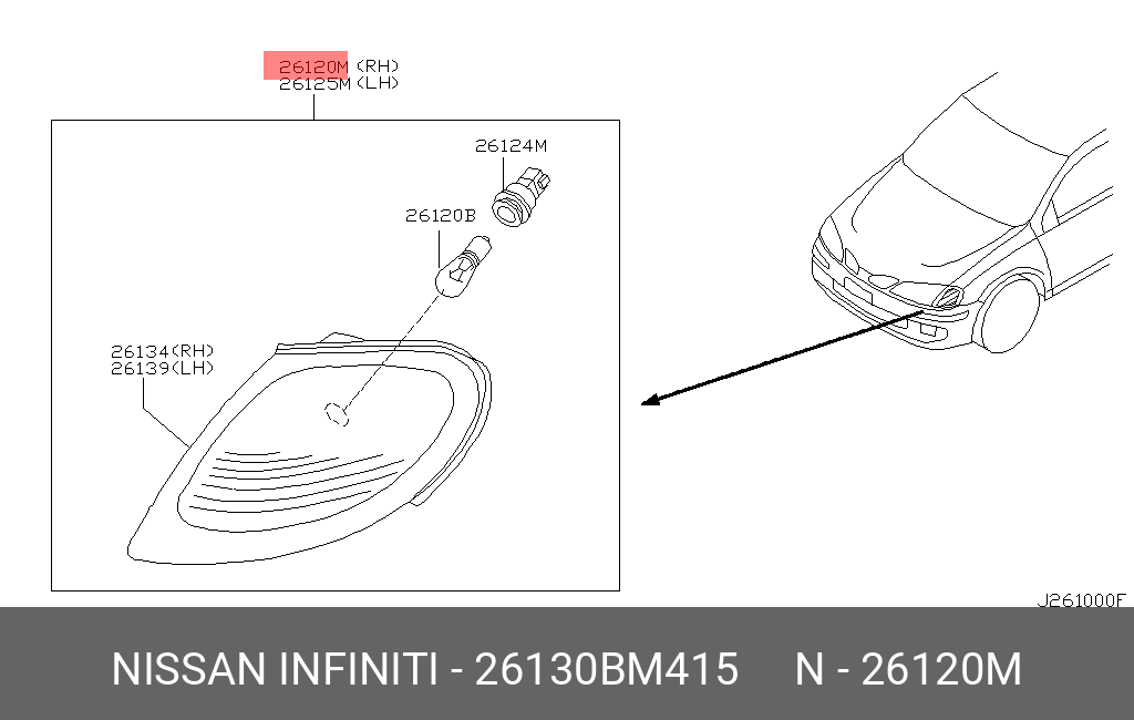 26130BM415 NISSAN УКАЗАТЕЛЬ ПОВОРОТА
