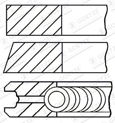 0810280700 GOETZE Кольца dm.84.00 0.50 [2-1.75-3] 1 ПОР. OPEL Astra Vectra Zafira 2.0DTI V16 mot.X20DTL 96- 