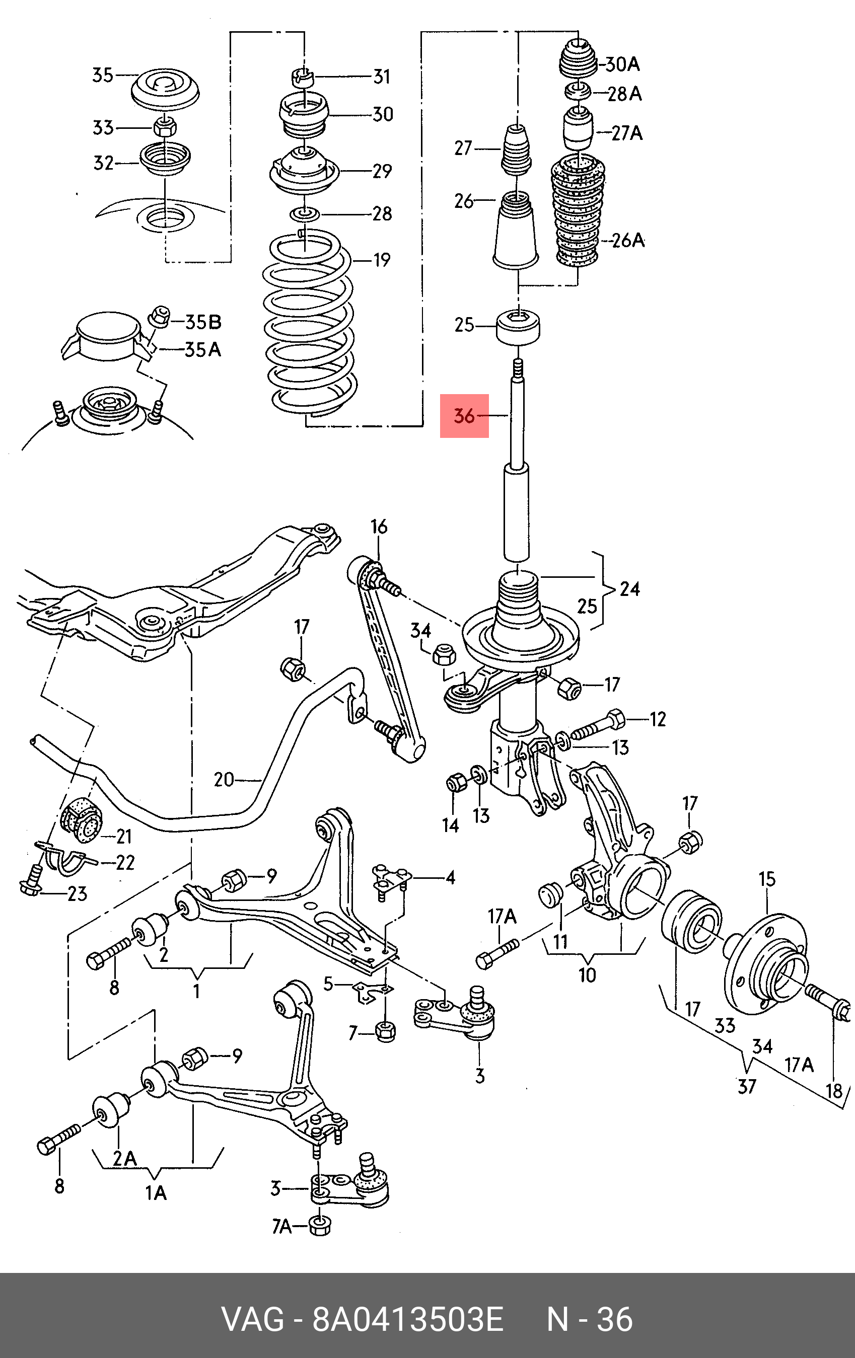 8A0413503E VAG Картридж газомасляный передней стойки
