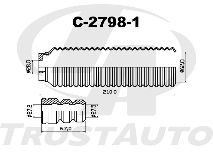 C27981 TRUST AUTO Защитный комплект d27,2-L67 d28/62-L210