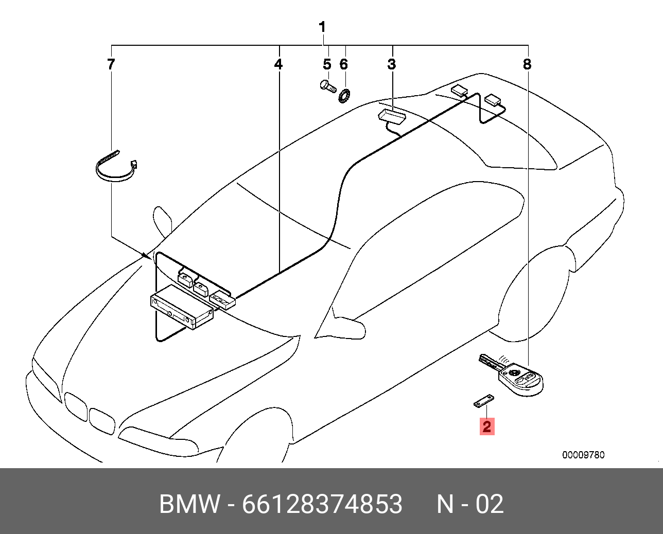 66128374853 BMW Защитная планка дистанц. радиоупр.,ABDECKUNG FUNKFERNBETÄTIGUNG
