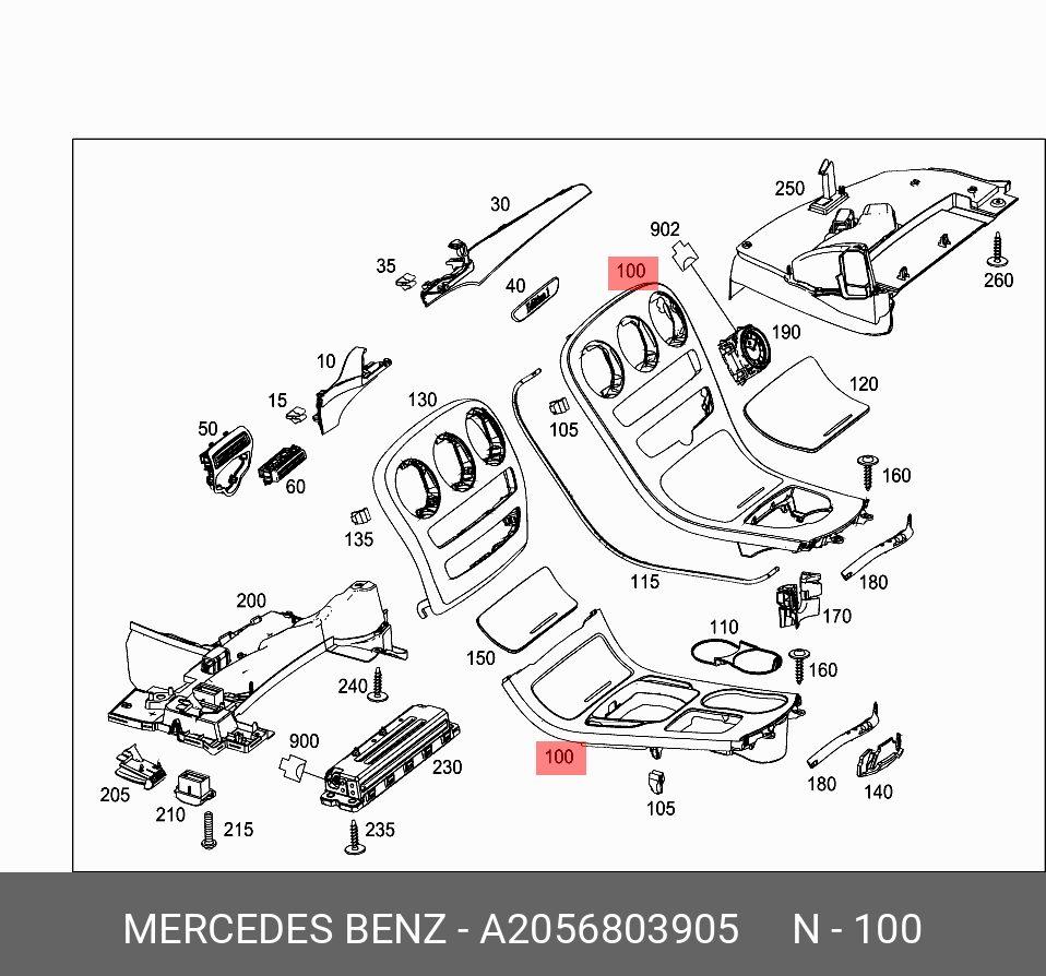 A2056803905 MERCEDES-BENZ НАКЛАДКА ПАНЕЛИ ПРИБОРНОЙ
