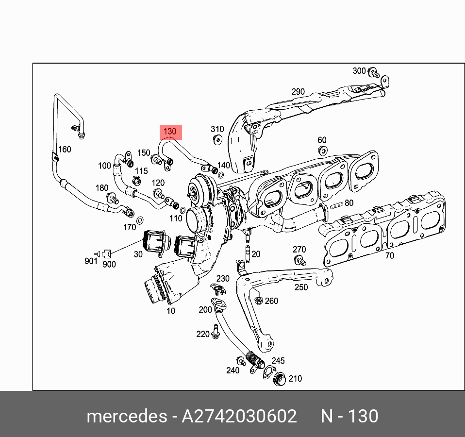 2742030602 MERCEDES-BENZ ТРУБКА ВОДЯНАЯ