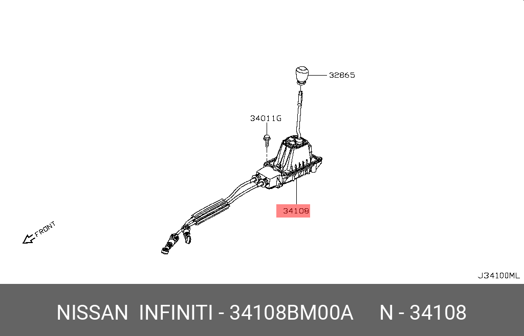 34108BM00A NISSAN Механизм переключения передач