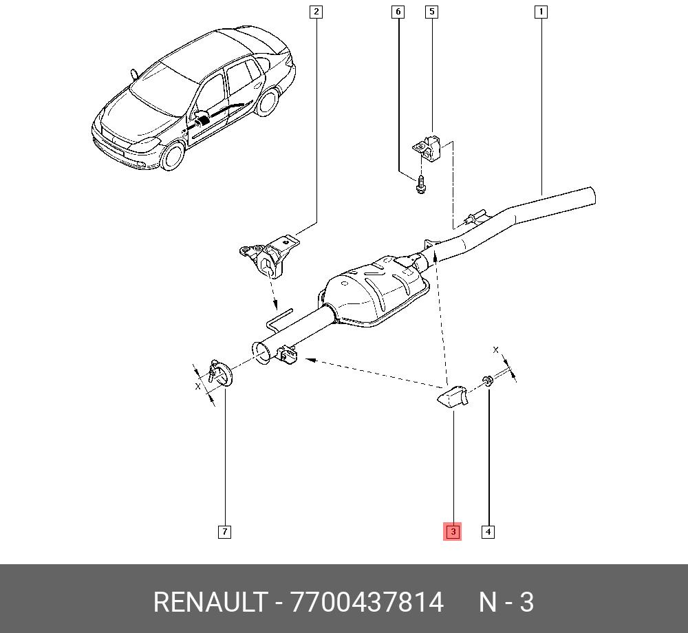 Схема крепления глушителя на рено меган 2