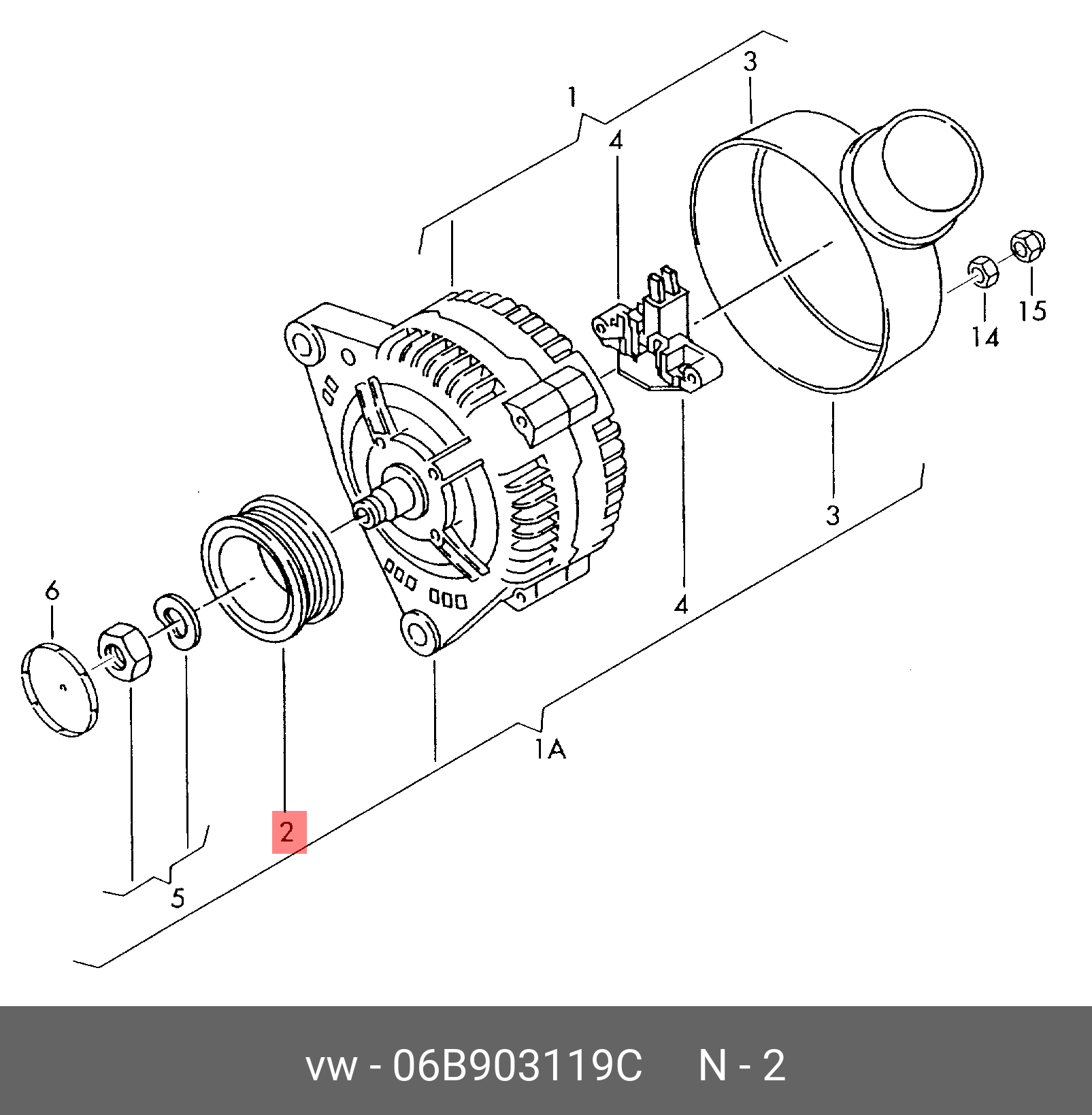 06B903119C VAG Шкив поликлинового ремня с му