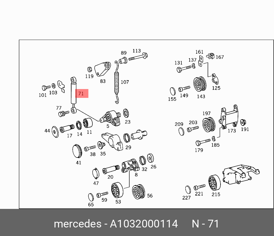 1032000114 MERCEDES-BENZ АМОРТИЗАТОР НАТЯЖИТЕЛЯ РЕМНЯ