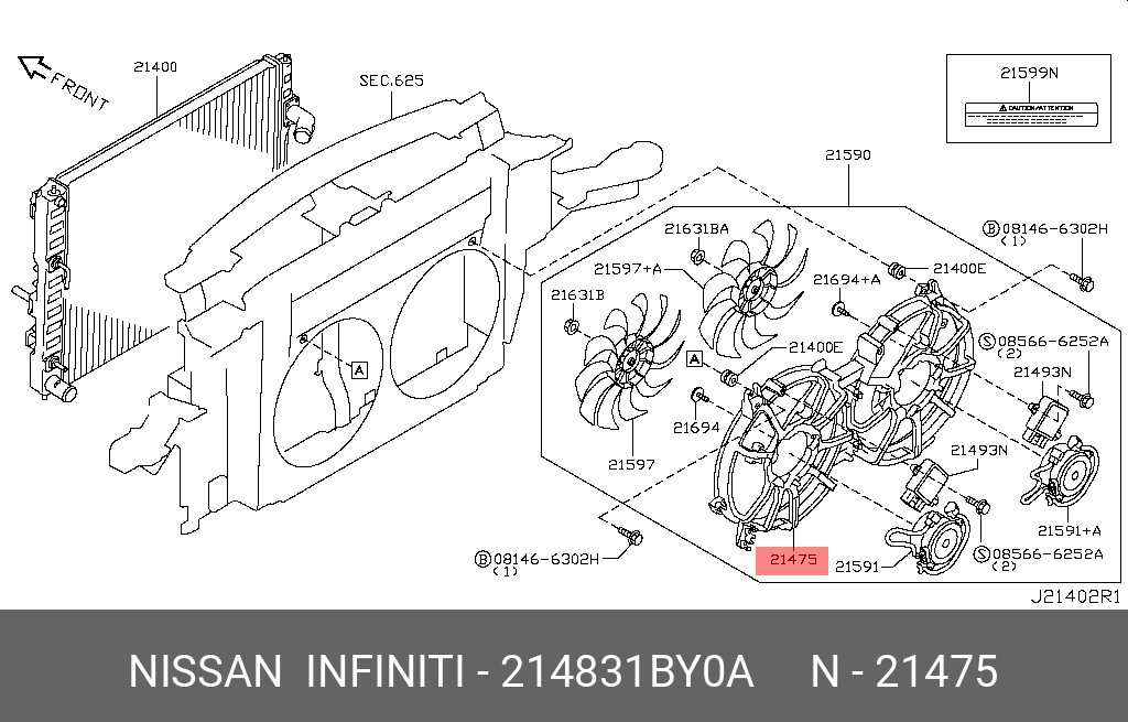 214831BY0A NISSAN КОЖУХ ВЕНТИЛЯТОРА