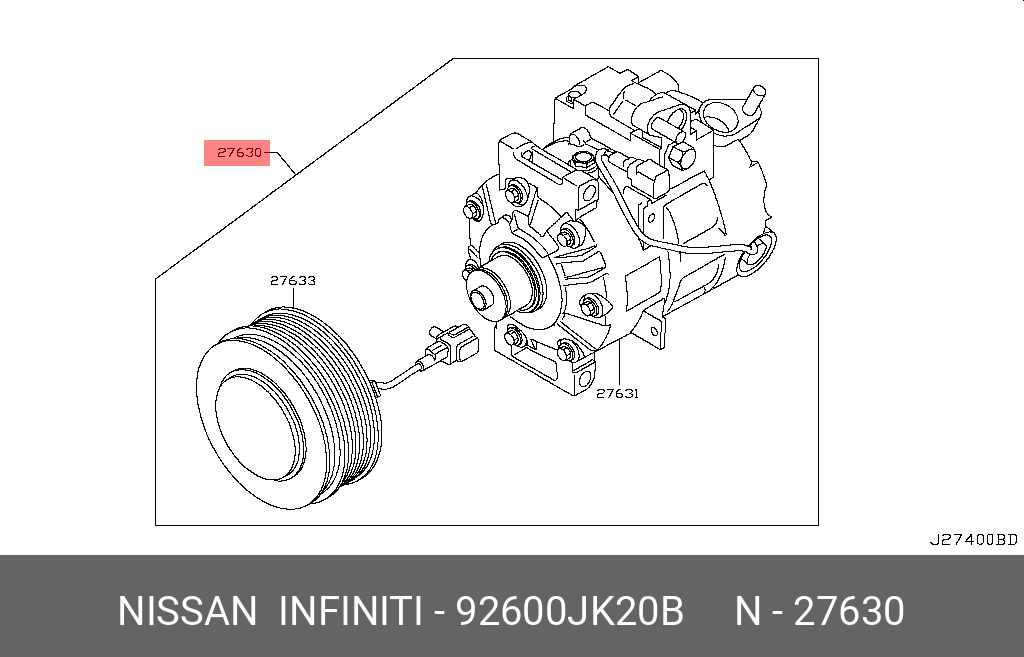 92600JK20B NISSAN КОМПРЕССОР КОНДИЦИОНЕРА