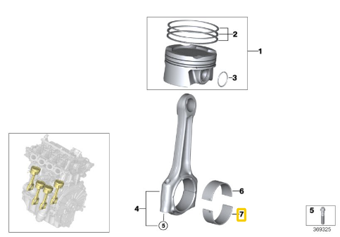 11248516961 BMW Вкладыш подшипника