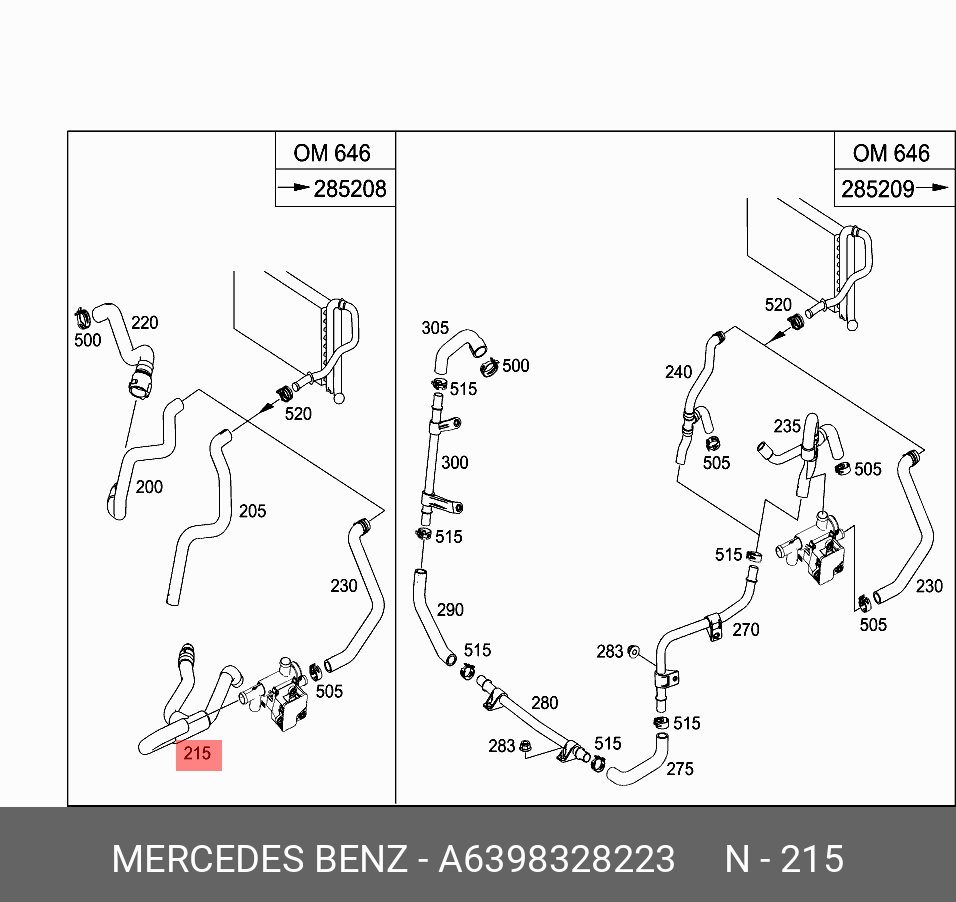 A6398328223 MERCEDES-BENZ ШЛАНГ ОТОПИТЕЛЯ