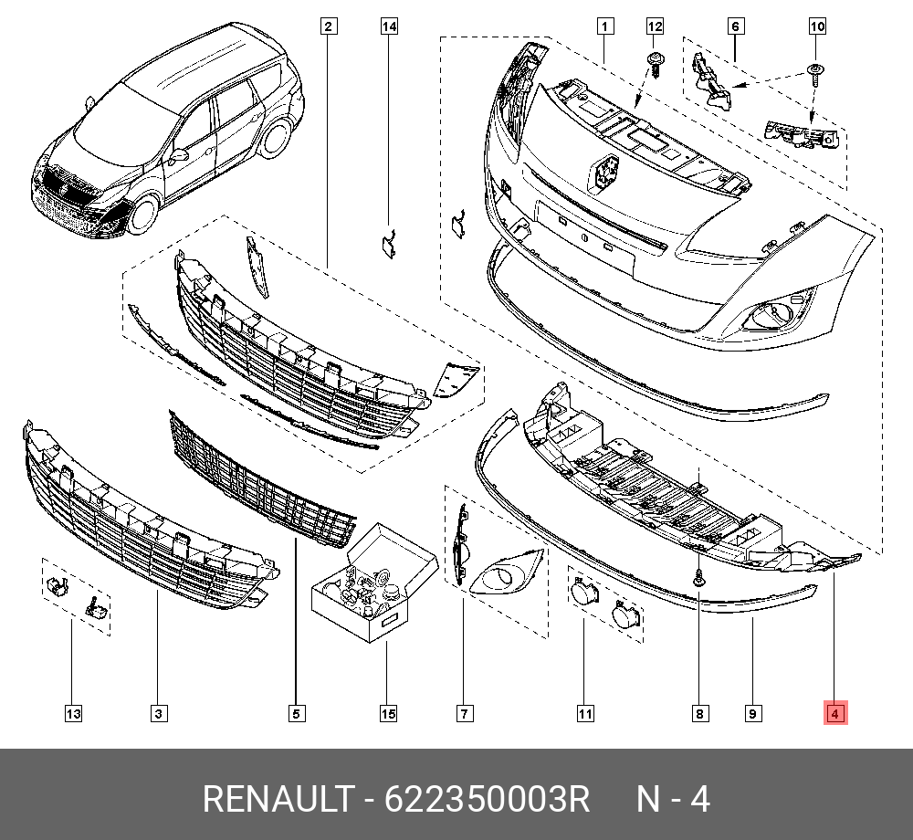 #23 Снятие переднего бампера Scenic 3 - Renault Grand Scenic III, 1,5 л, 2009 го