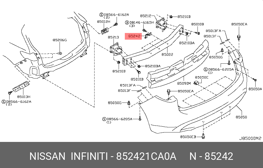 852421CA0A NISSAN КРОНШТЕЙН БАМПЕРА