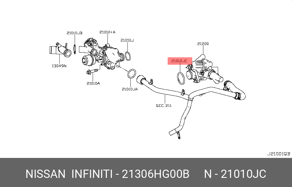 21306HG00B NISSAN КОЛЬЦО РЕЗИНОВОЕ