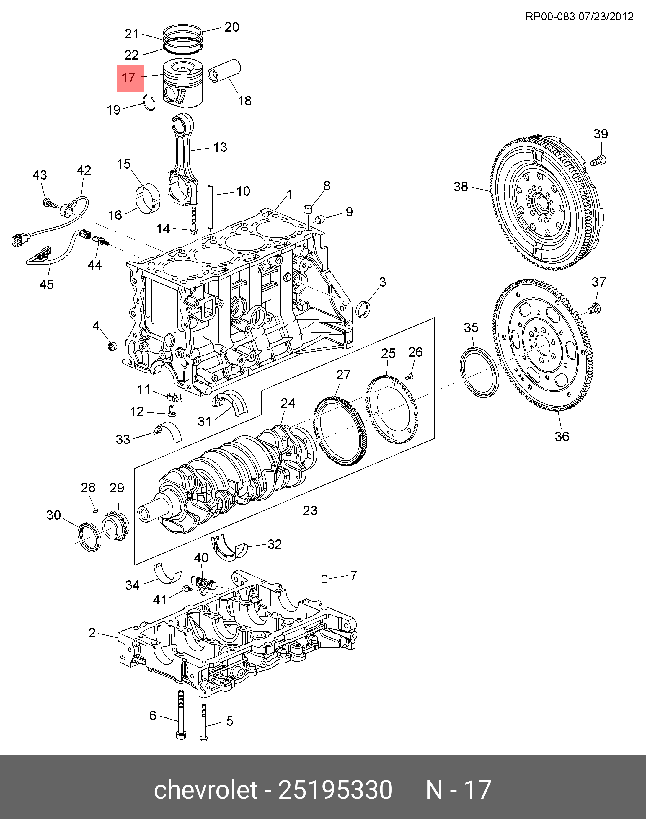 25195330 GENERAL MOTORS ПОРШЕНЬ ДВИГАТЕЛЯ