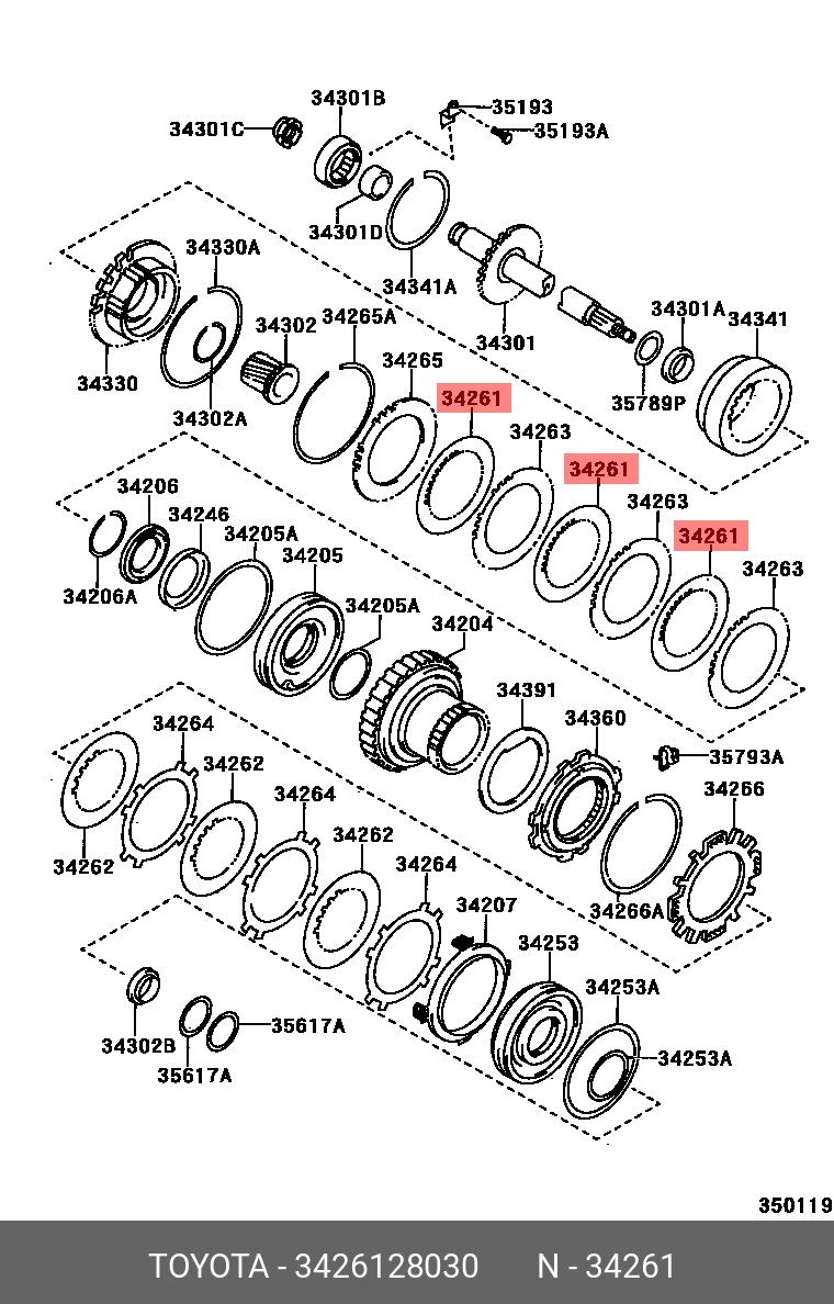 3426128030 TOYOTA ДИСК ФРИКЦИОННЫЙ АКПП