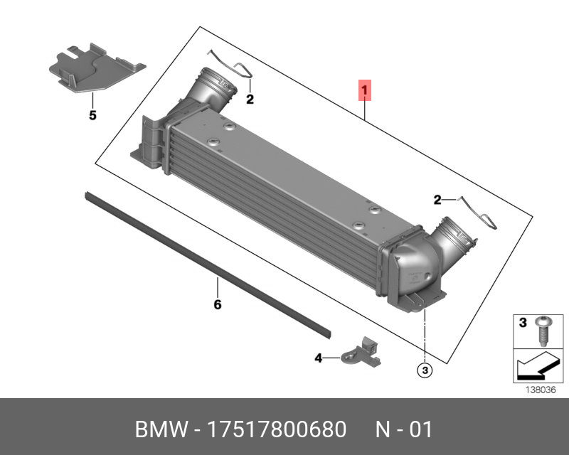 17517800680 BMW Охладитель наддувочного воздуха
