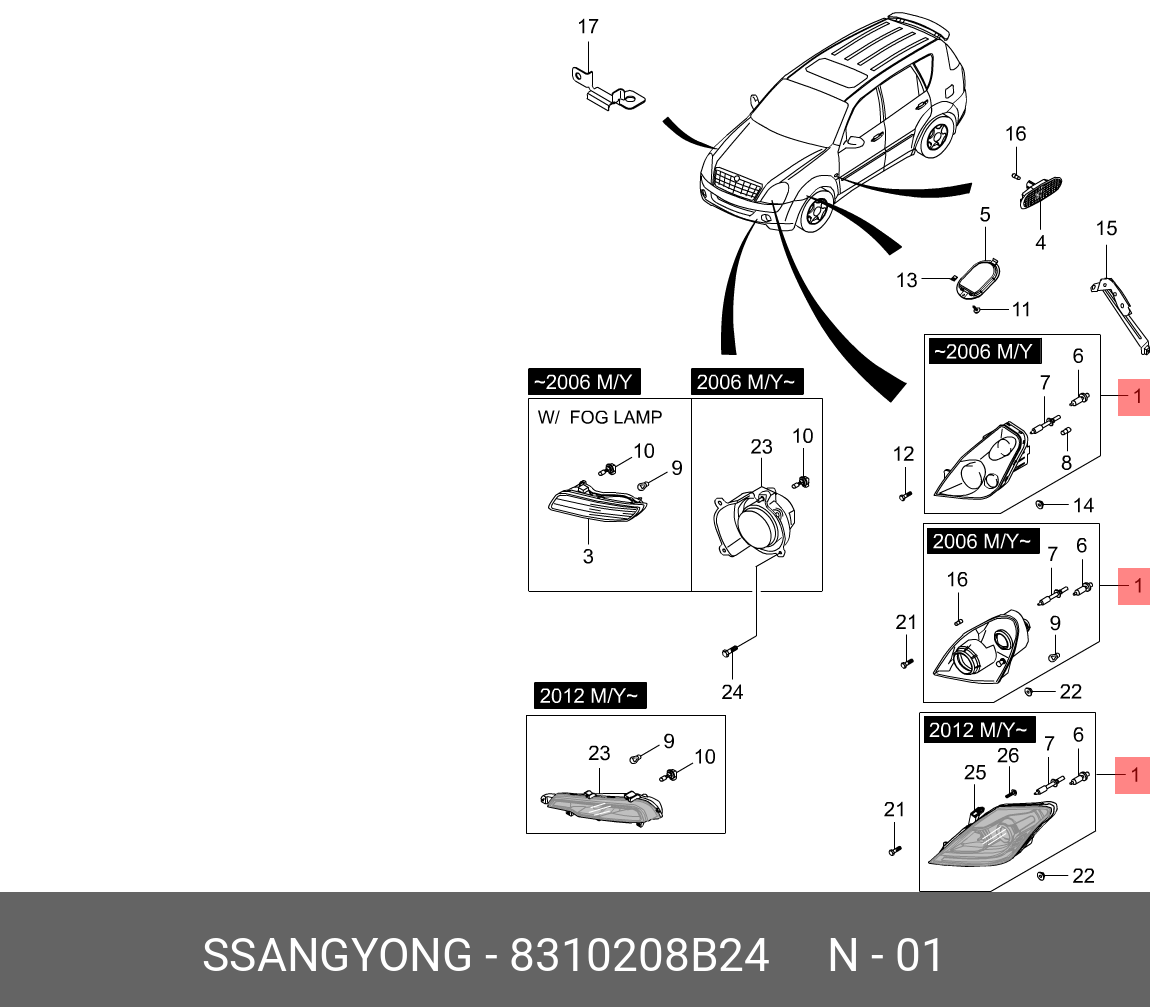 8310208B24 SSANG YONG LAMP ASSY-HEAD