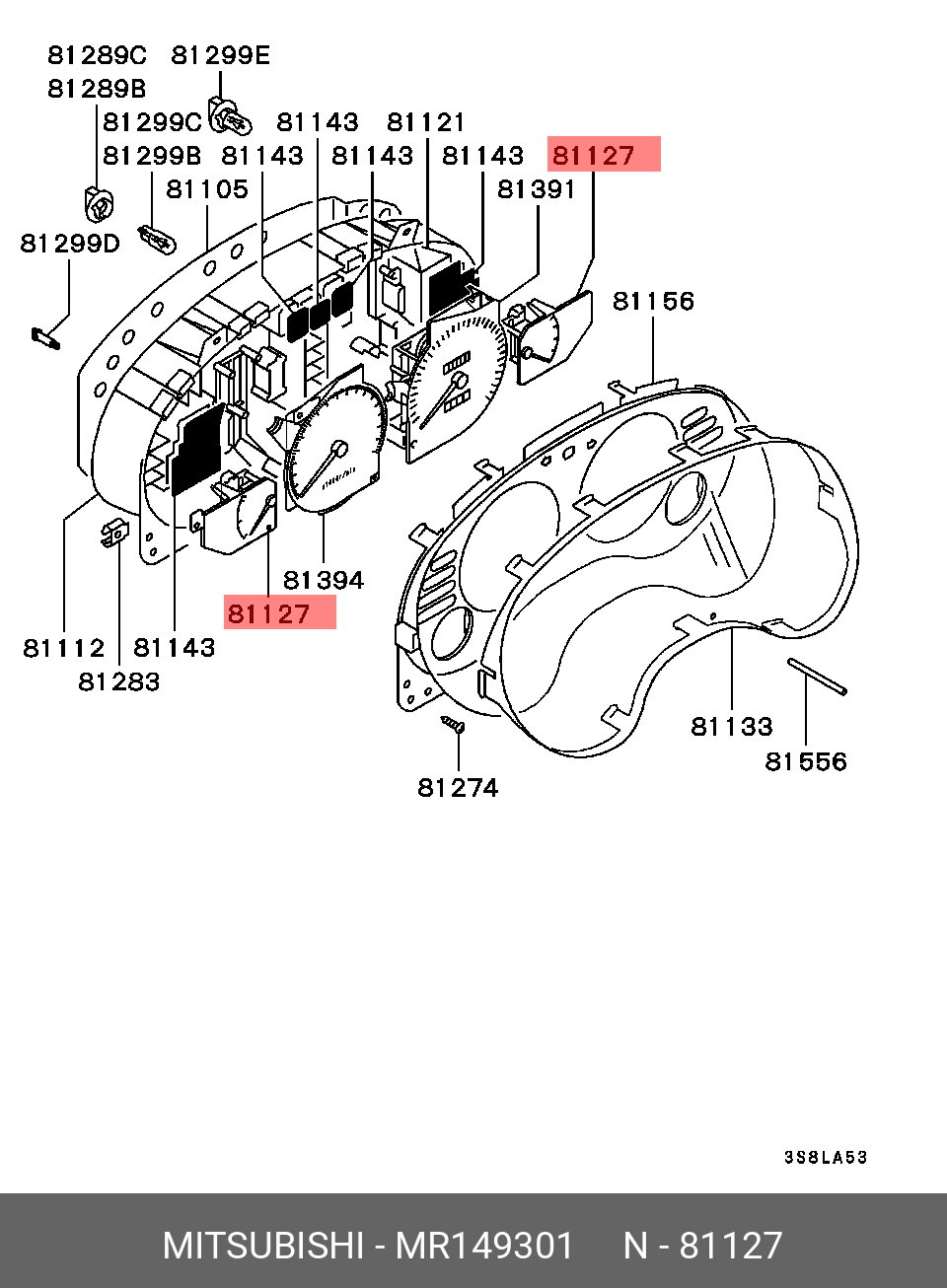 MR149301 MITSUBISHI GAUGE,COMBINATION METER