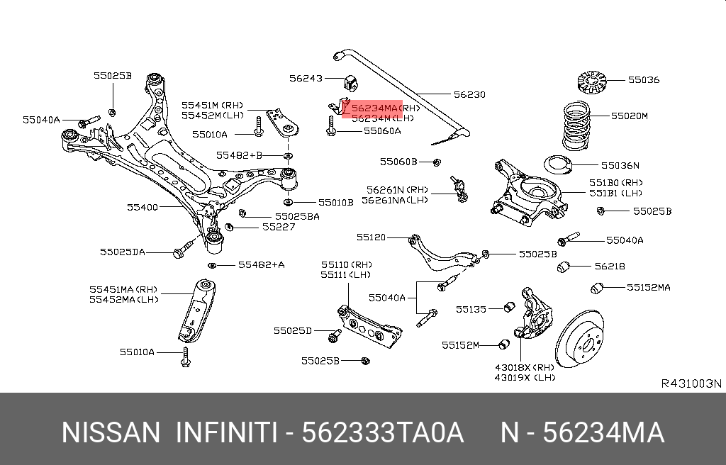 562333TA0A NISSAN ХОМУТ МЕТАЛЛ