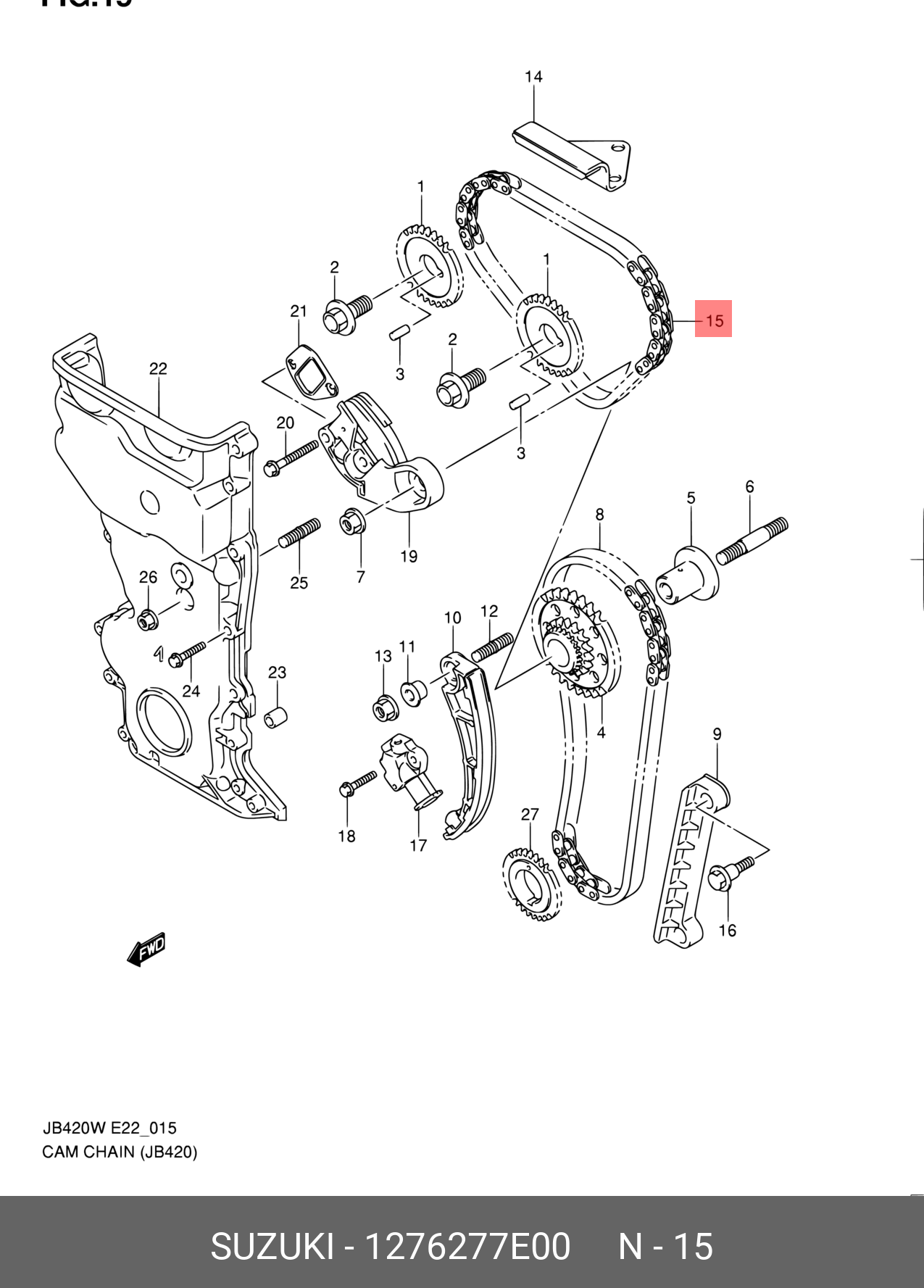 1276277E00 SUZUKI Цепь ГРМ