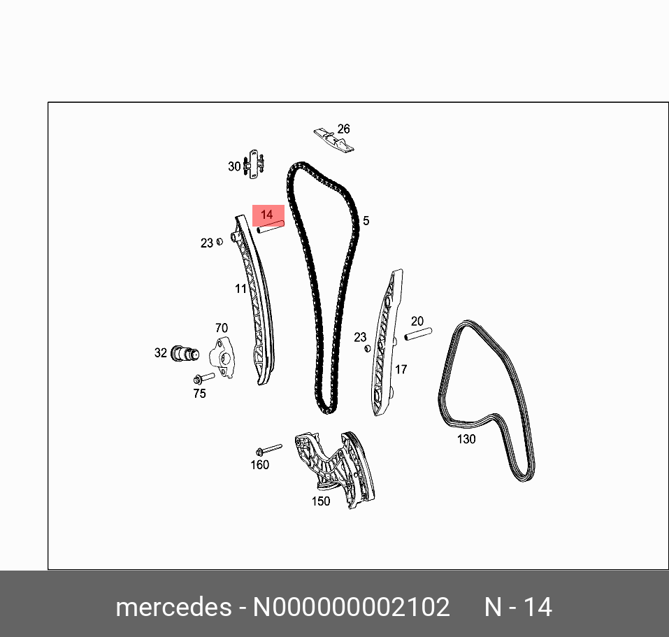 000000002102 MERCEDES-BENZ ШТИФТ УСПОКОИТЕЛЯ ЦЕПИ ГРМ