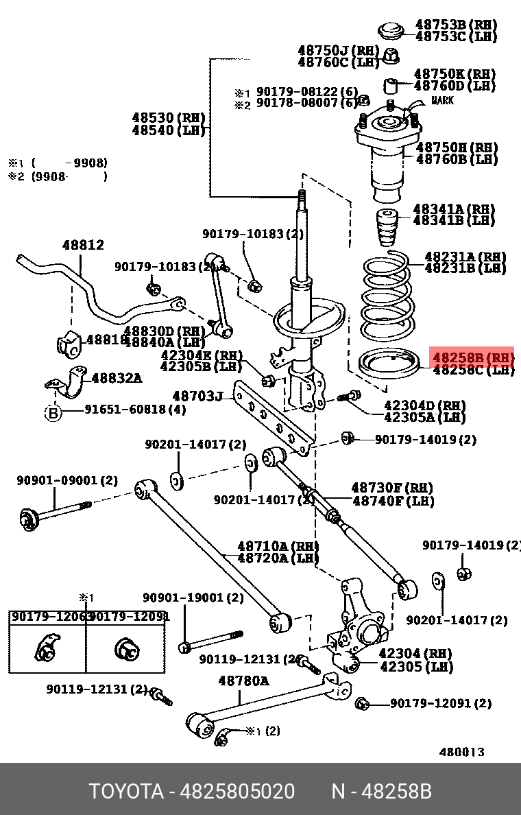 4825805020 TOYOTA ИЗОЛЯТОР ПРУЖИНЫ