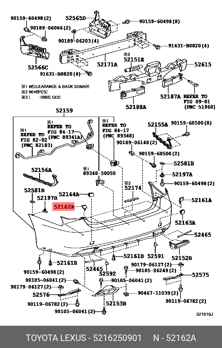 5216250901 TOYOTA БАМПЕРА КЛЫК