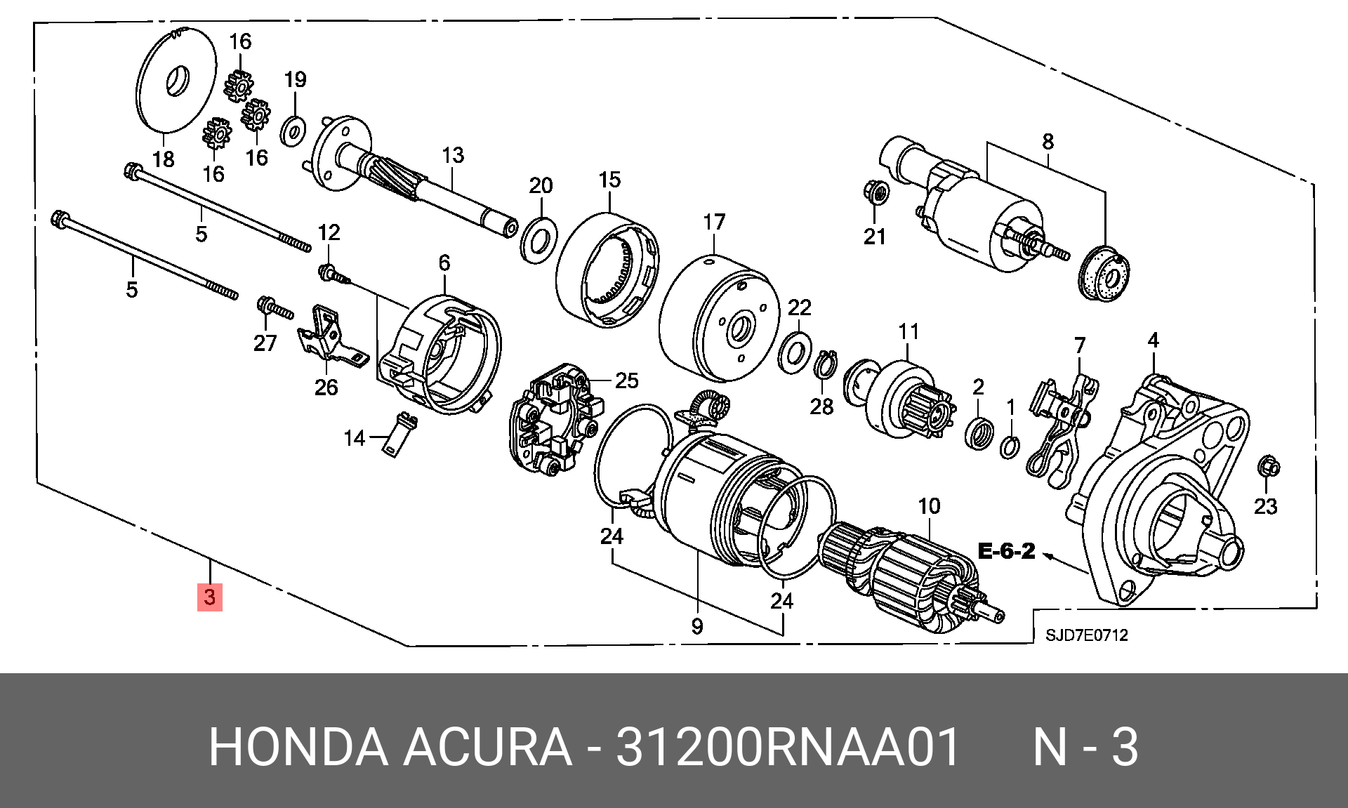 31200RNAA01 HONDA СТАРТЕР В СБОРЕ