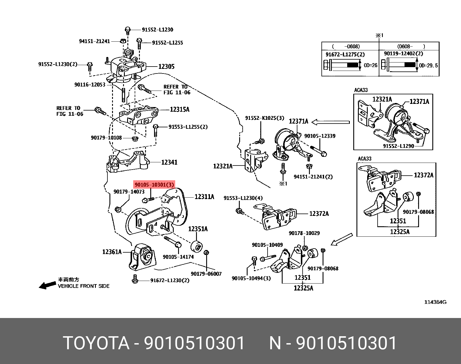 9010510301 DAIHATSU БОЛТ С ШЕСТИГРАННОЙ ГОЛОВКОЙ