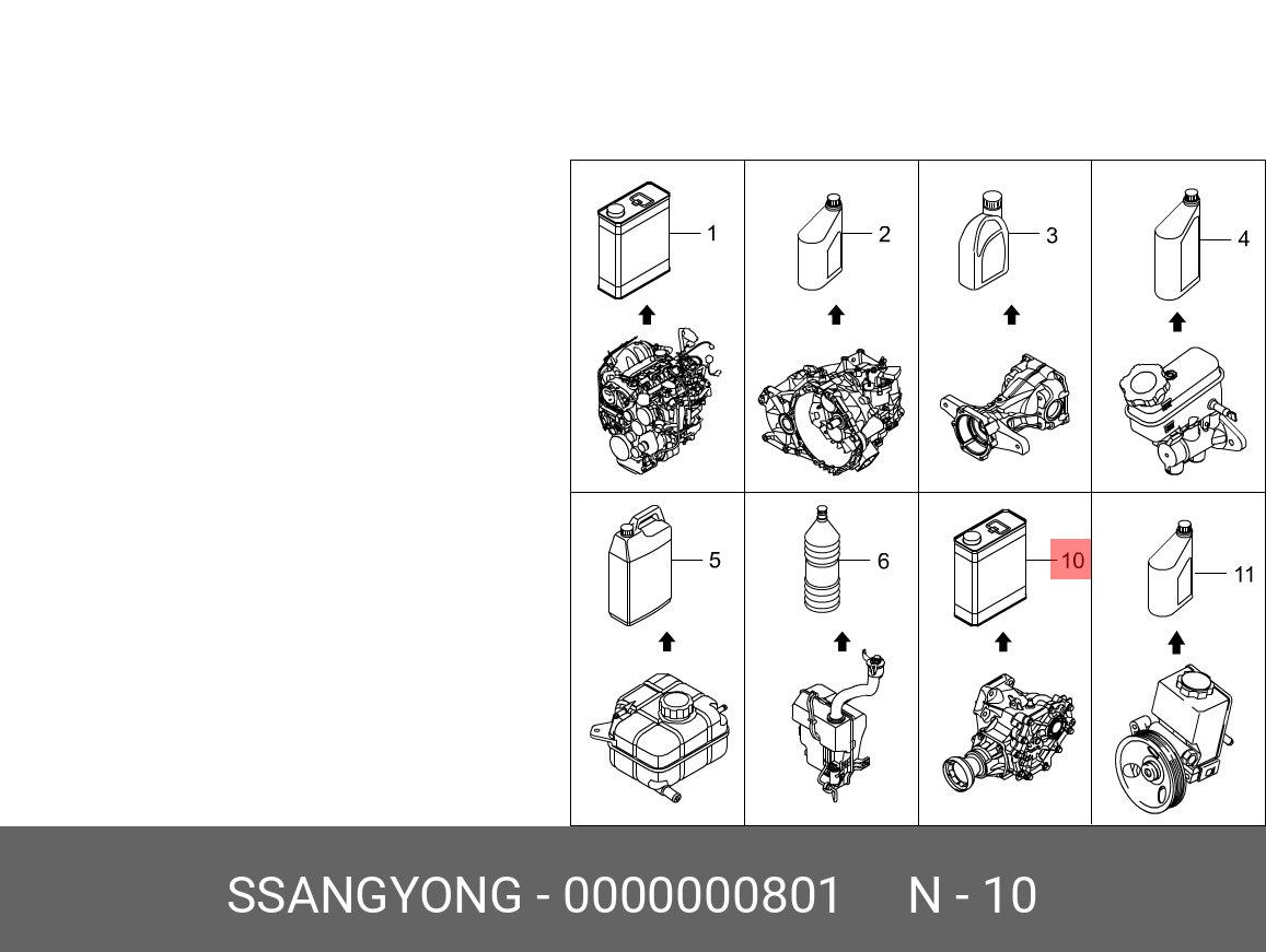0000000801 SSANG YONG Масло трансмисионное