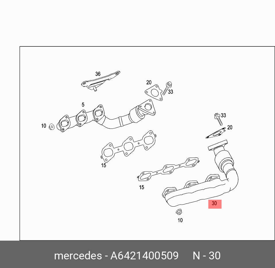 A6421400509 MERCEDES-BENZ Восстановленный выхлопной патрубок
