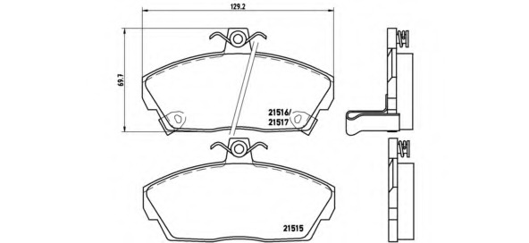 P28020 BREMBO Комплект тормозных колодок, дисковый тормоз