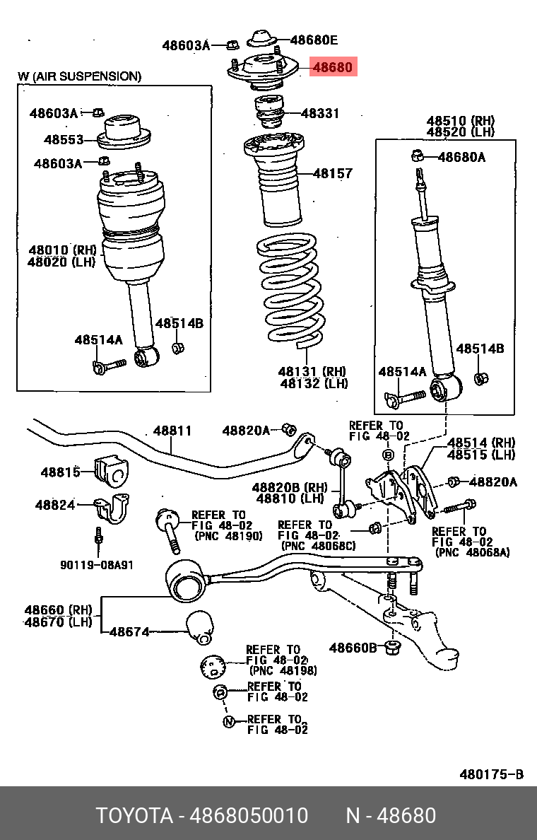 4868050010 TOYOTA ОПОРА АМОРТИЗАТОРА
