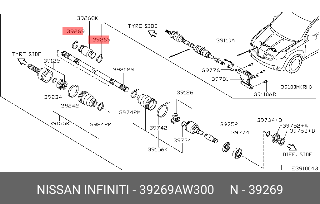 39269AW300 NISSAN BAND-DAMPER