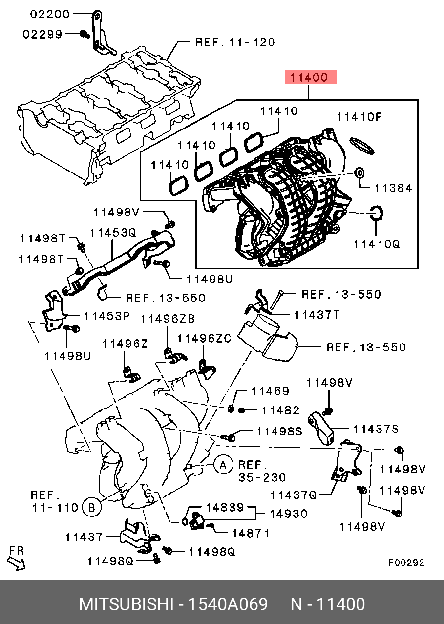 1540A069 MITSUBISHI КОЛЛЕКТОР ВПУСКНОЙ