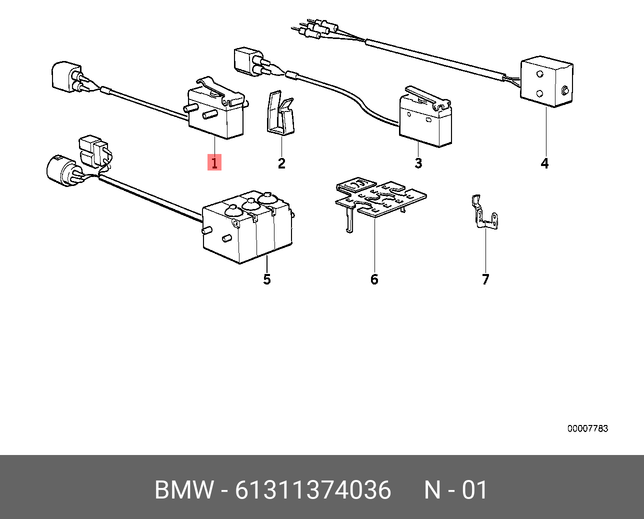 61311374036 BMW Микровыключатель стеклоподъемника