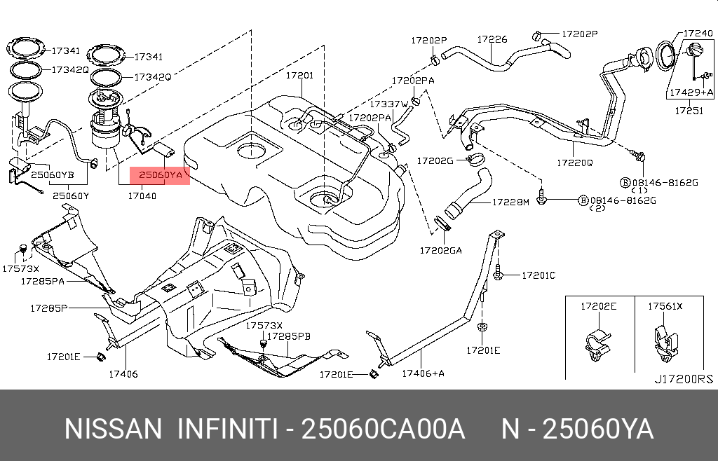 25060CA00A NISSAN Датчик уровня топлива
