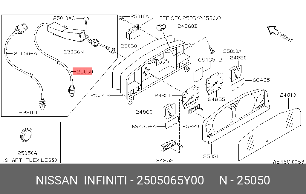 2505065Y00 NISSAN СПИДОМЕТР