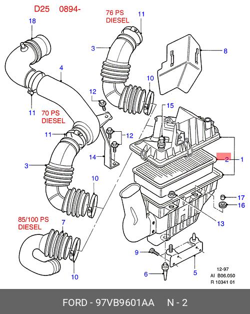 97VB9601AA FORD Воздушный фильтр