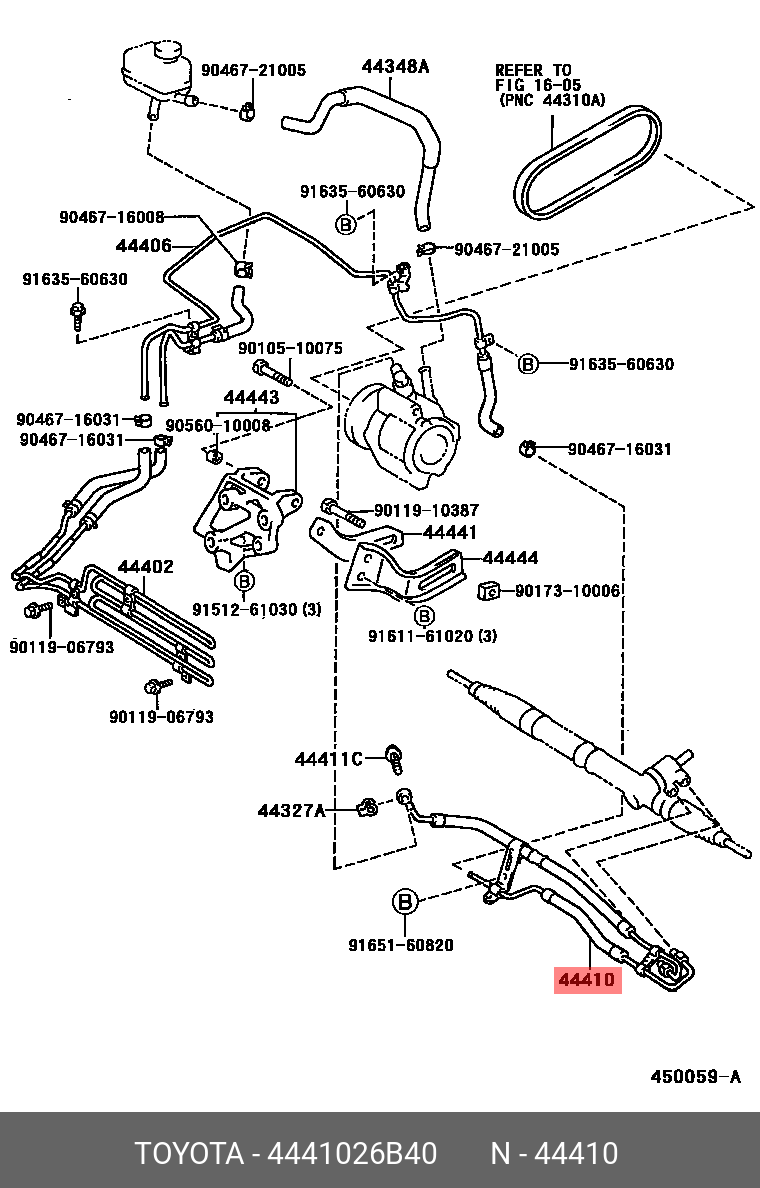 4441026B40 TOYOTA ТРУБКА ГИДРОУСИЛИТЕЛЯ РУЛЯ